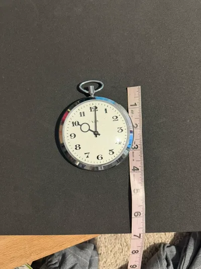 Vintage-Style Silver Pocket Watch Prop size